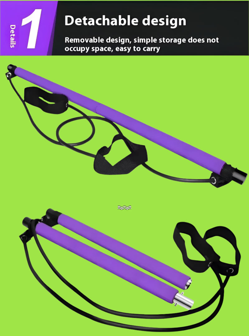 Pilates Stick Multi Functional Fitness Stick Yoga Pilates Gym Equipment Elasticity Exercise Training Hip Pulling Rope Workout