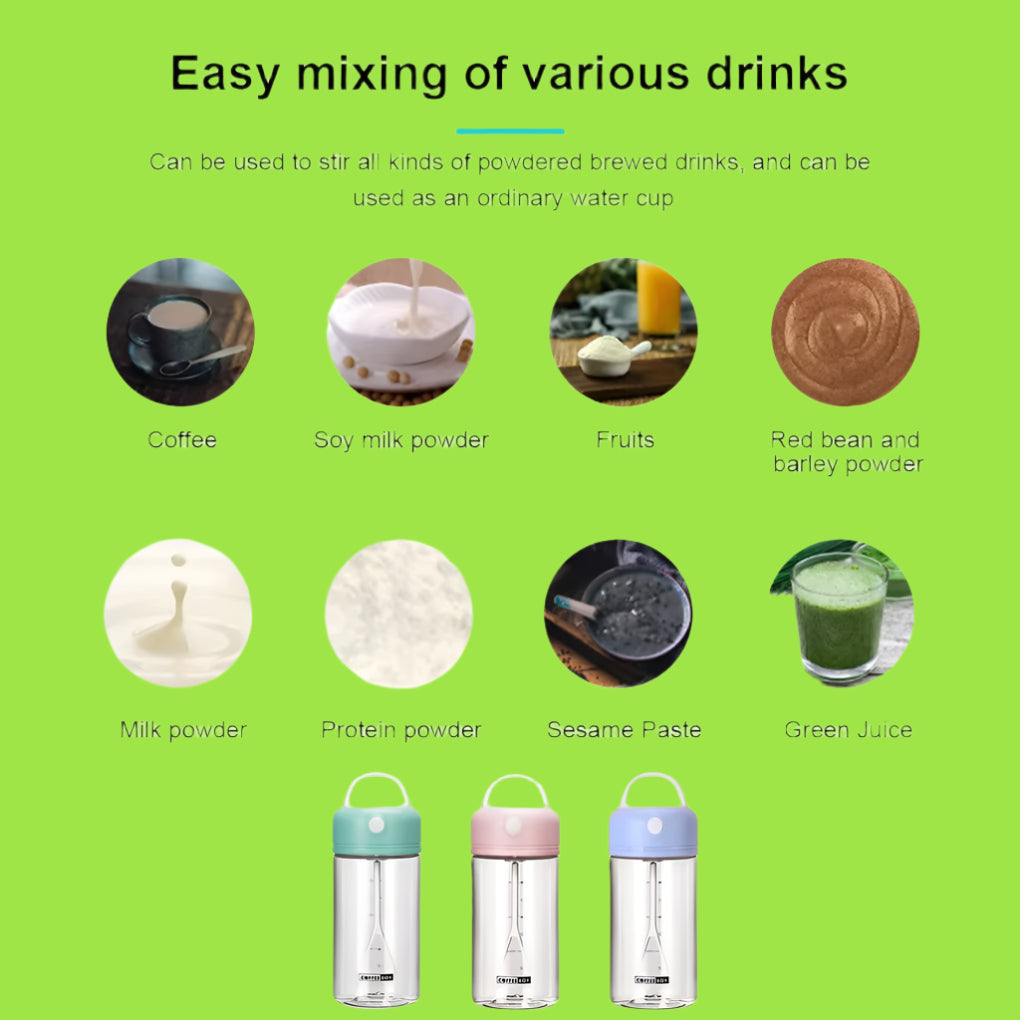 Electric Shake Bottle IPX5 Waterproof 380ML Blending Mixing Coffee Cup Automatic Protein Shaker Plastic Water Drink Mixer
