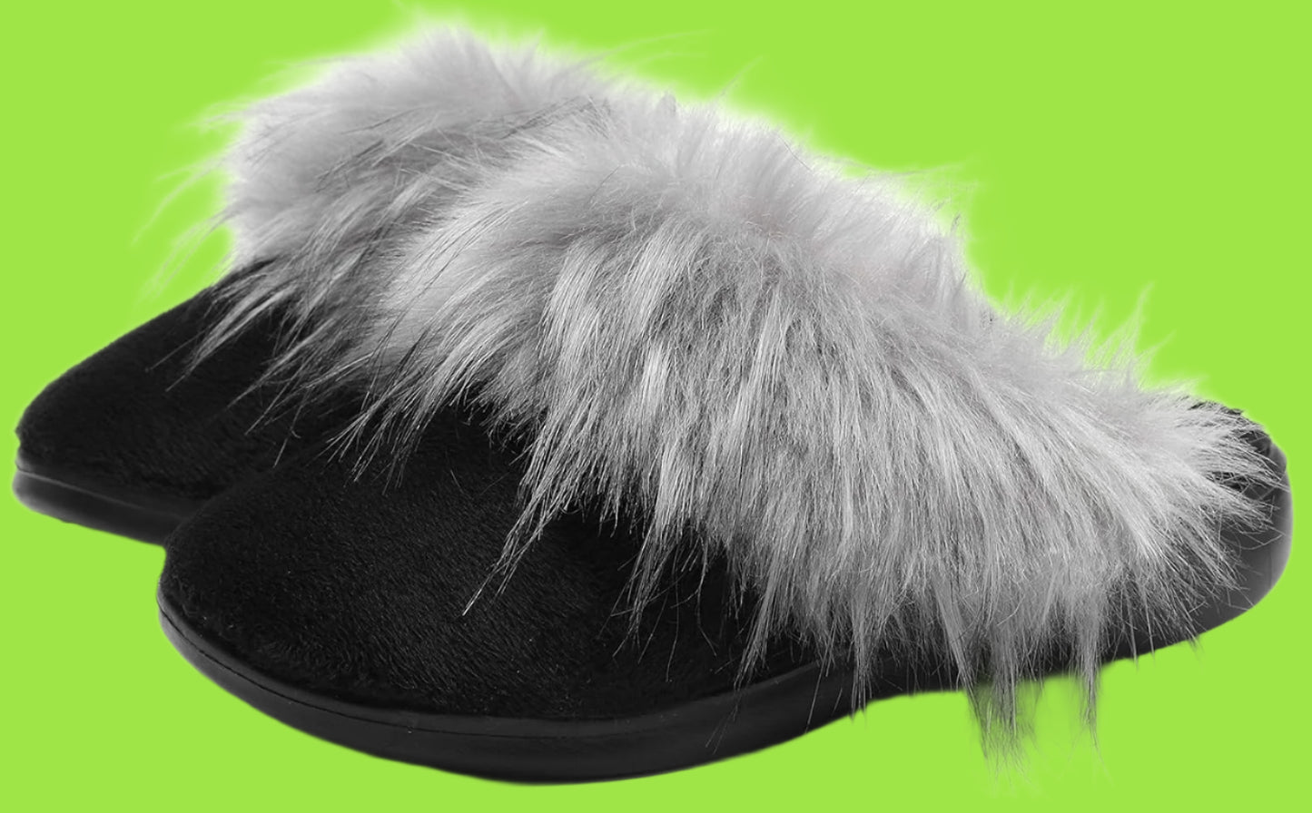 Fuzzy House Shoes with Arch Support Orthotic Heel Cup Sandals Slippers for Women