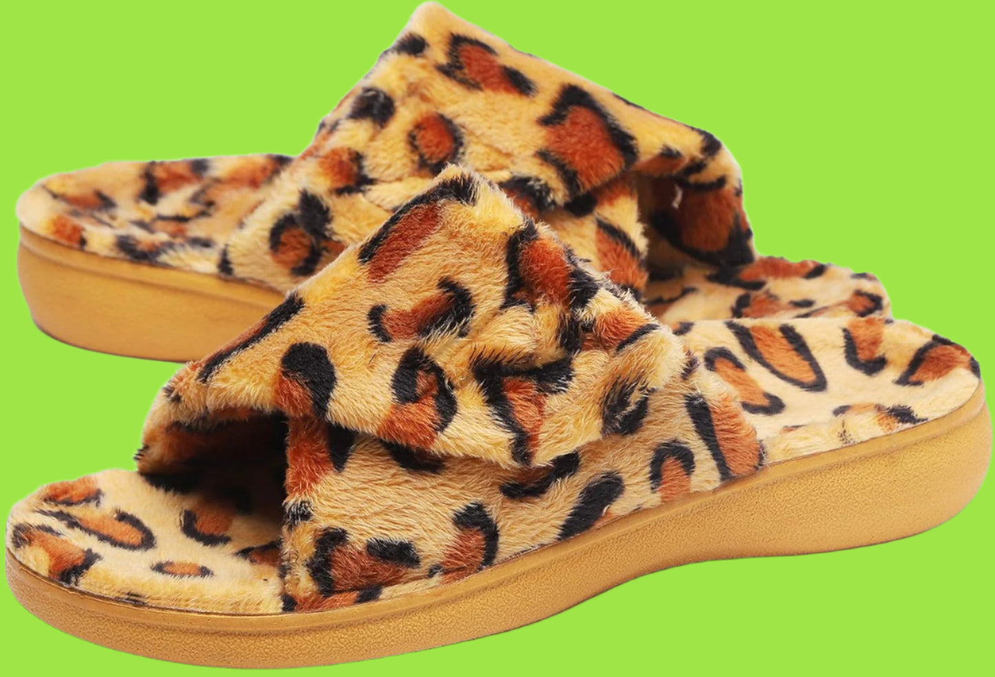 Women'S Plantar Fasciitis Fuzzy House Orthopedic Adjustable Slippers with Arch Support Orthotic Heel Cup Sandals for Ladies