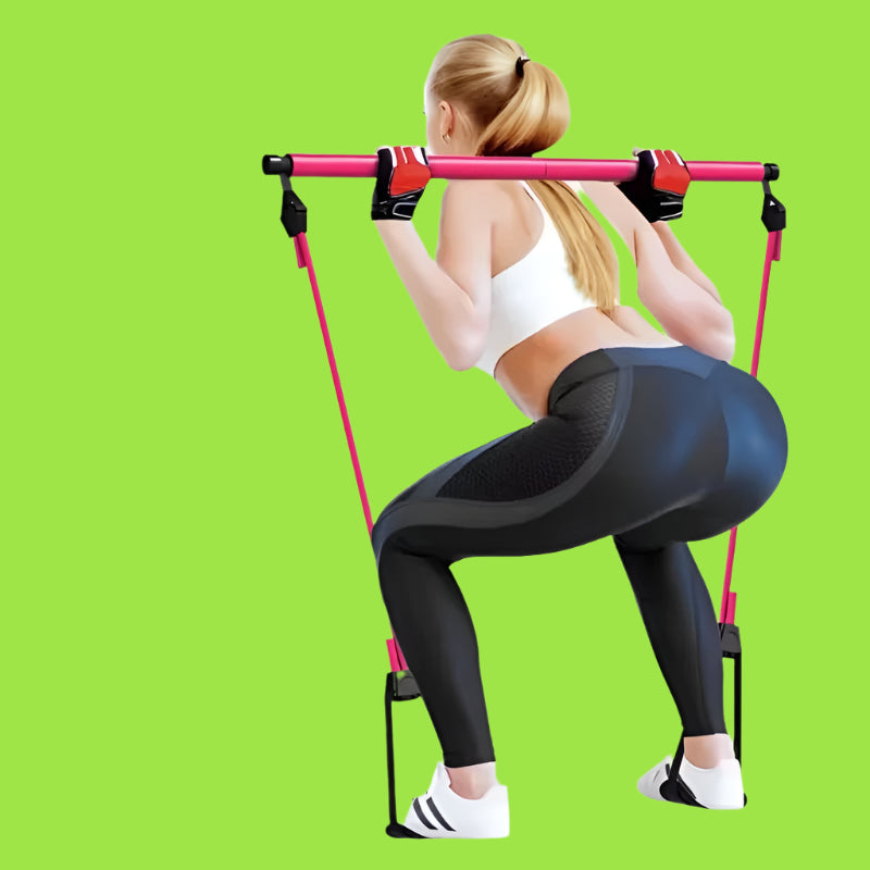 Pilates Stick Multi Functional Fitness Stick Yoga Pilates Gym Equipment Elasticity Exercise Training Hip Pulling Rope Workout