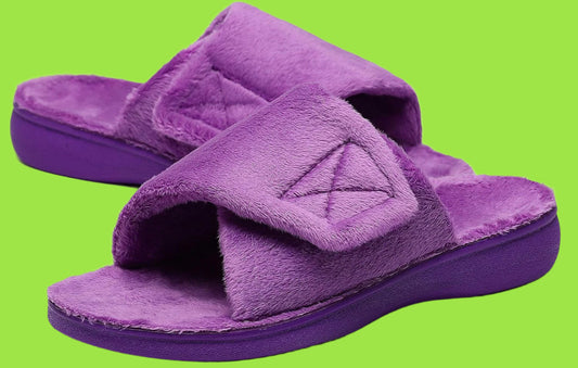 Women'S Plantar Fasciitis Fuzzy House Orthopedic Adjustable Slippers with Arch Support Orthotic Heel Cup Sandals for Ladies