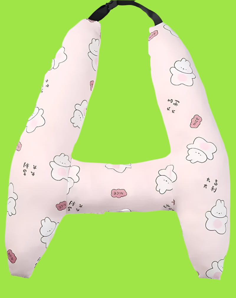 Car Seat Safety Neck Pillow Cute Kid and Adult Car Sleeping Neck Head Support H-Shape Travel Pillow Cushion Child Women Tools