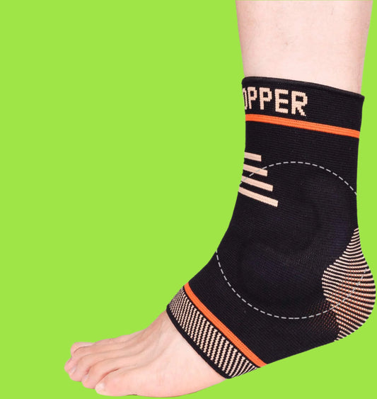 Infused Compression Ankle Brace, Silicone Ankle Sleeve Support, Pain Relief from Plantar Fasciitis, Achilles Tendonitis- Reduce Foot Swelling & Prevent Ankle, Single