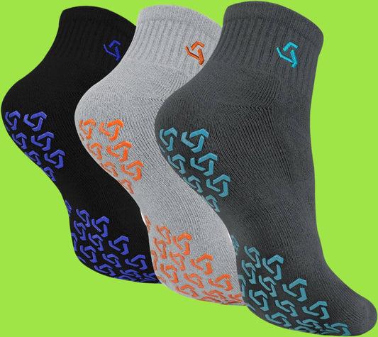 Non Slip Socks Grip for Yoga Home Workout Pure Barre, Pilates, Hospital, Ideal Cushion Socks for Men and Women